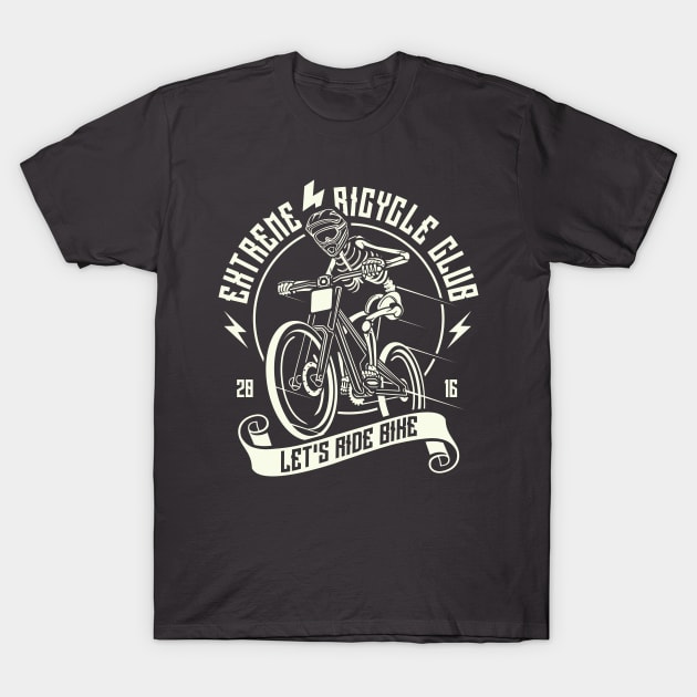 Extreme Bicycle Club Let’s Ride Bike Racing T-Shirt by JakeRhodes